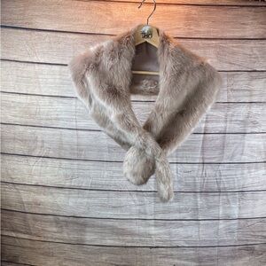 Zara Beige Faux Fur Collar Scarf